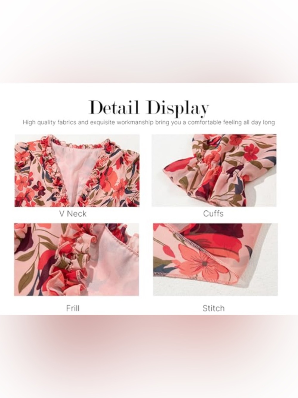 Floral Ruffle V-Neck Maxi Dress - Pink Floral Size Small - Picture 5 of 9